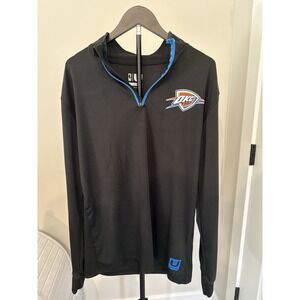 OKC Thunder Net-Dri 1/4 Zip Pullover Mens Large Black Athletic Long Sleeve